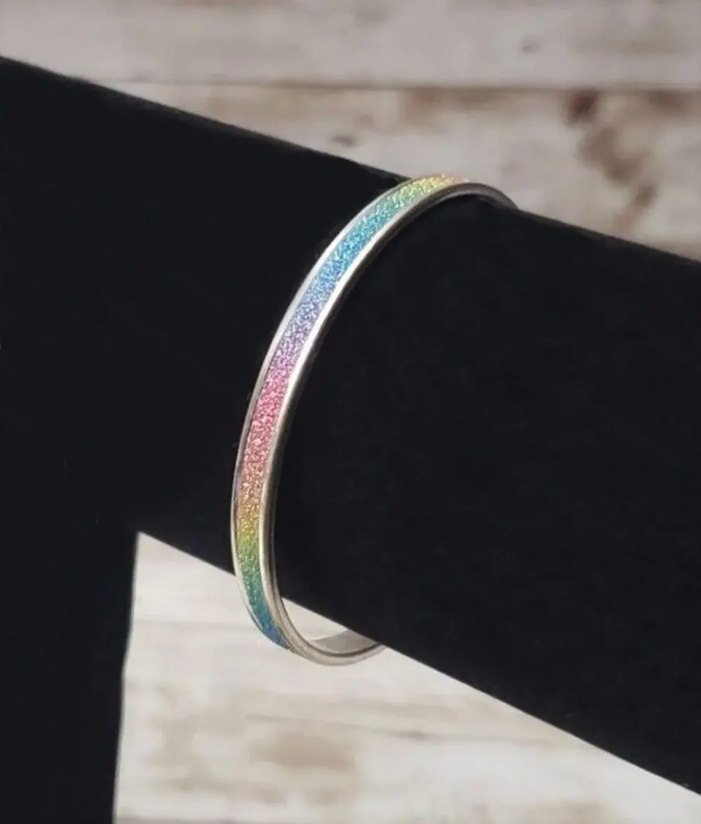 Child Size Girl's Bracelet - Multi Colored Rainbow Glitter